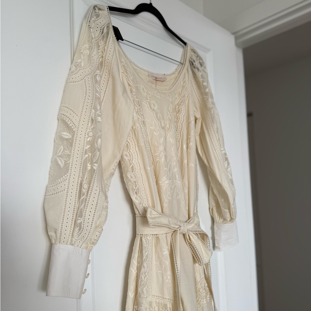 Worn once TORY BURCH Embroidered Poplin Dress $1,898 XS - Picture 10 of 16